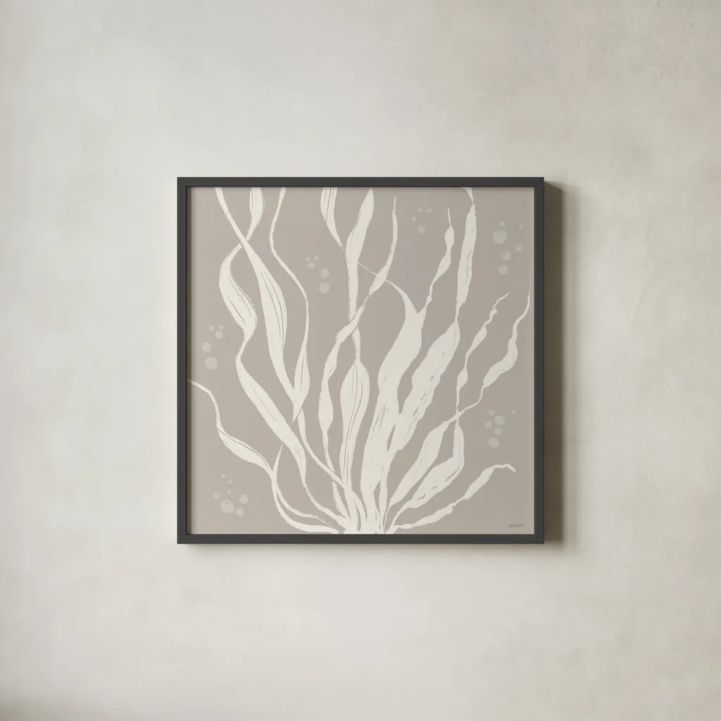 Coastal Seaside Style IV by Anne Tavoletti. Shown in a sleek black glass frame for a contemporary gallery look. Available as an archival giclee rolled canvas, fine art paper, or poster print. SKU 87163a.