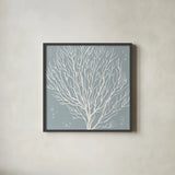 Coastal Seaside Style V by Anne Tavoletti. Shown in a sleek black glass frame for a contemporary gallery look. Available as an archival giclee rolled canvas, fine art paper, or poster print. SKU 87164a.