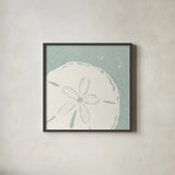 Coastal Seaside Style XII by Anne Tavoletti. Shown in a sleek black glass frame for a contemporary gallery look. Available as an archival giclee rolled canvas, fine art paper, or poster print. SKU 87165a.
