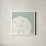 Coastal Seaside Style XII by Anne Tavoletti. Shown in a crisp white glass frame for a clean and minimalist style. Available as an archival giclee rolled canvas, fine art paper, or poster print. SKU 87165a.