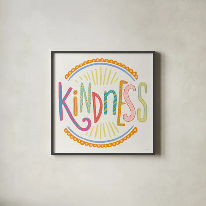 Colorful Sayings IV by Anne Tavoletti. Shown in a sleek black glass frame for a contemporary gallery look. Available as an archival giclee rolled canvas, fine art paper, or poster print. SKU 89187a.