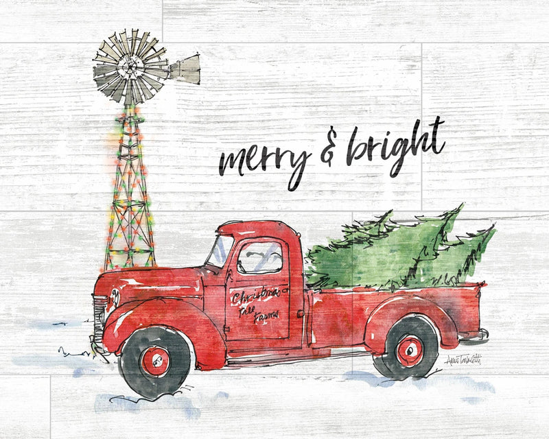 Country Christmas IV Merry and Bright Shiplap Crop by Anne Tavoletti