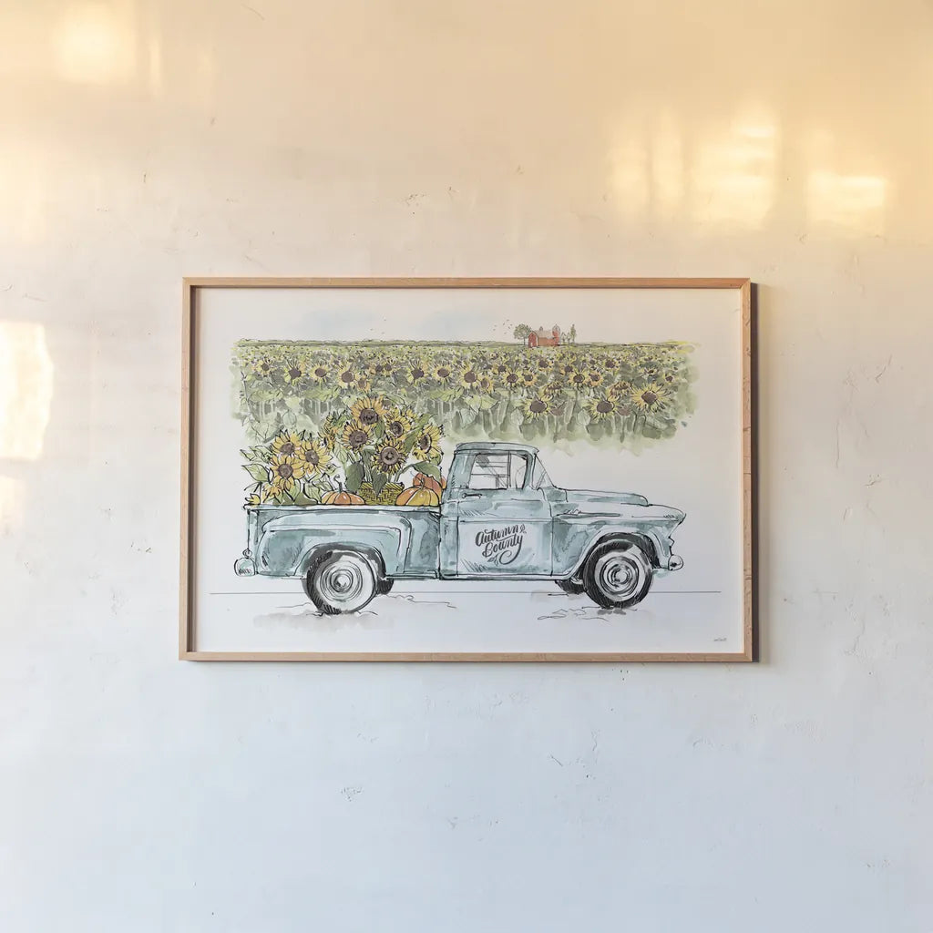 Country Harvest I by Anne Tavoletti. shown as a paper print in a natural frame. Available as a archival giclee rolled canvas, fine art paper, or poster print. SKU 73546i.