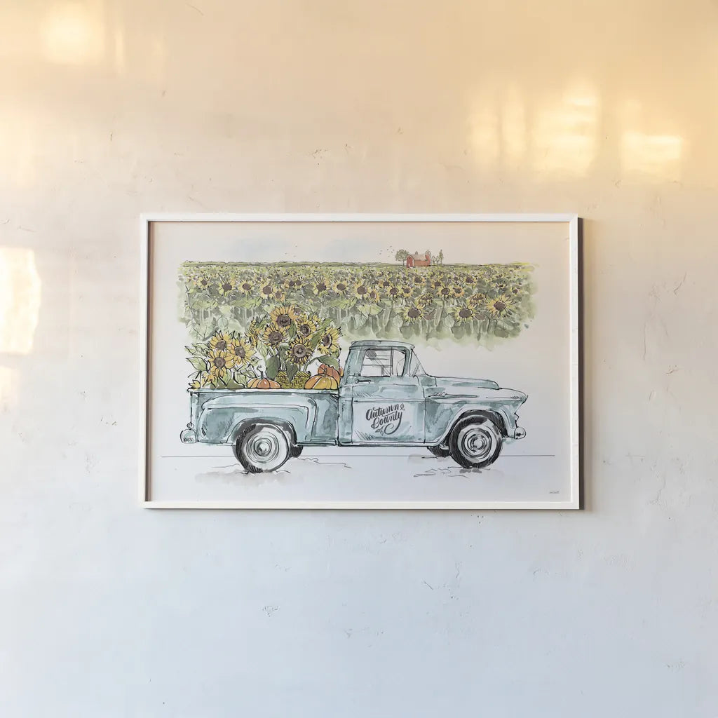 Country Harvest I by Anne Tavoletti. shown as a paper print in a white frame. Available as a archival giclee rolled canvas, fine art paper, or poster print. SKU 73546i.