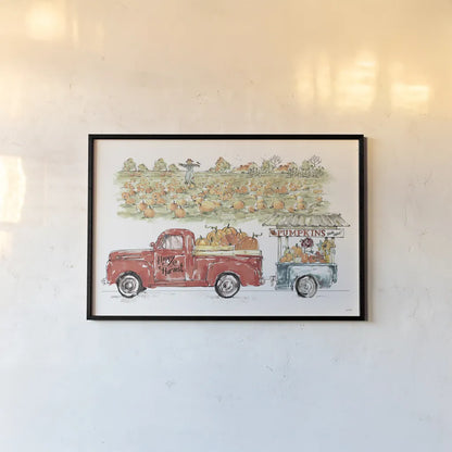 Country Harvest II by Anne Tavoletti. shown as a paper print in a black flame. Available as a archival giclee rolled canvas, fine art paper, or poster print. SKU 73547i.