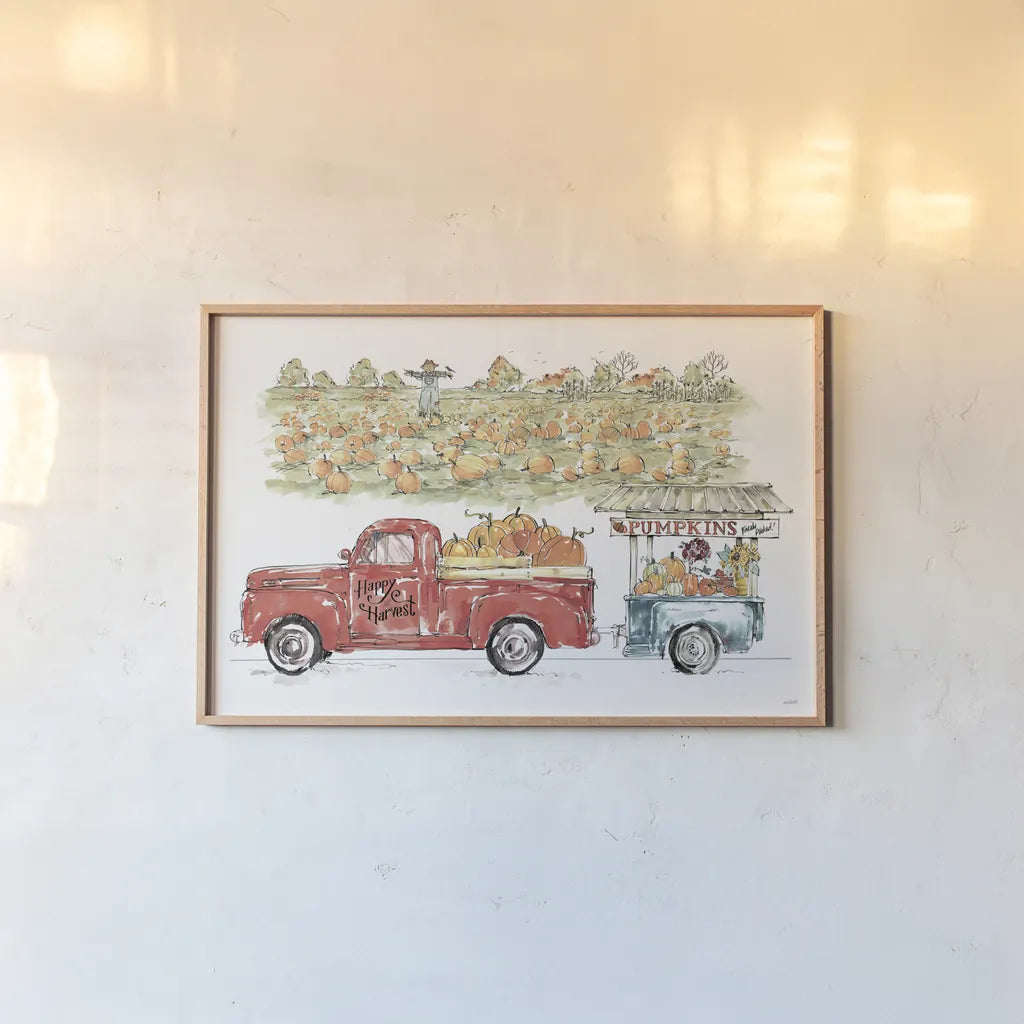 Country Harvest II by Anne Tavoletti. shown as a paper print in a natural frame. Available as a archival giclee rolled canvas, fine art paper, or poster print. SKU 73547i.
