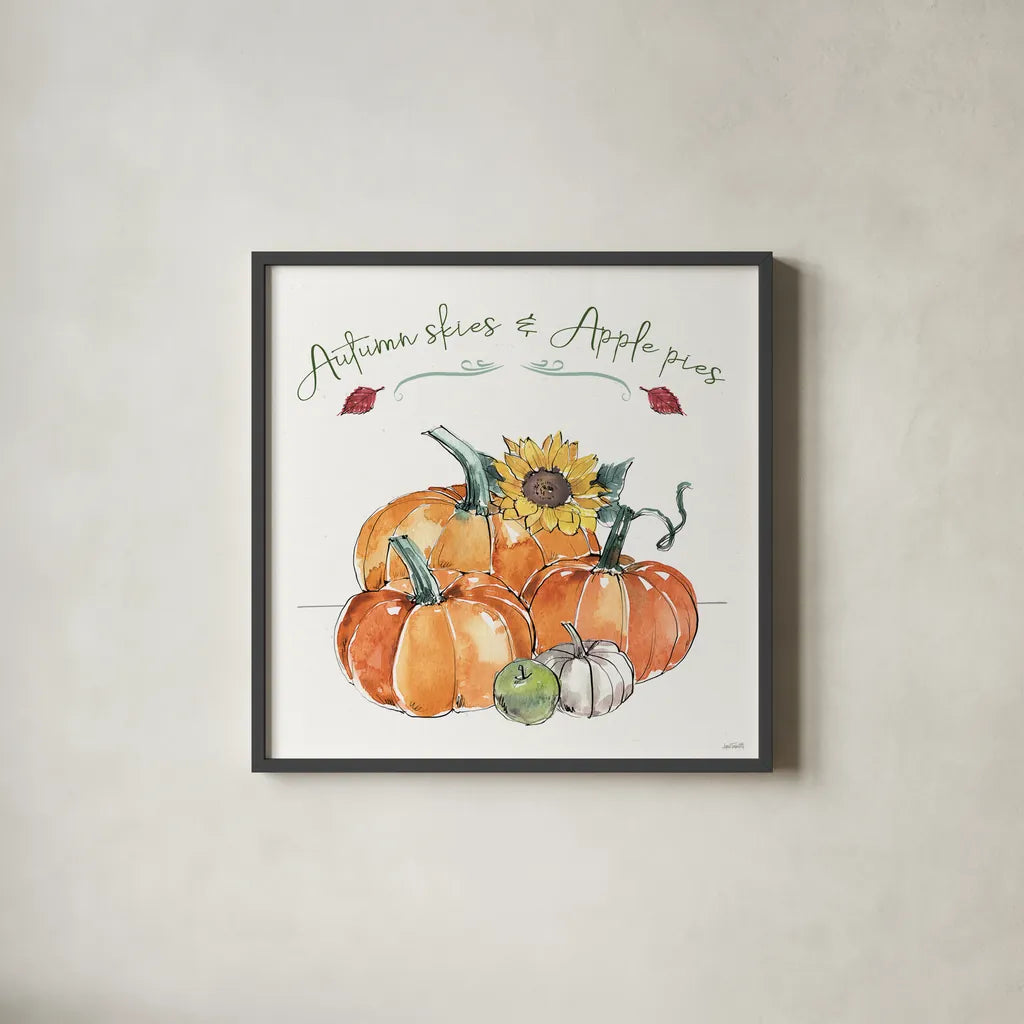 Country Harvest III by Anne Tavoletti. Shown in a sleek black glass frame for a contemporary gallery look. Available as an archival giclee rolled canvas, fine art paper, or poster print. SKU 73548a.