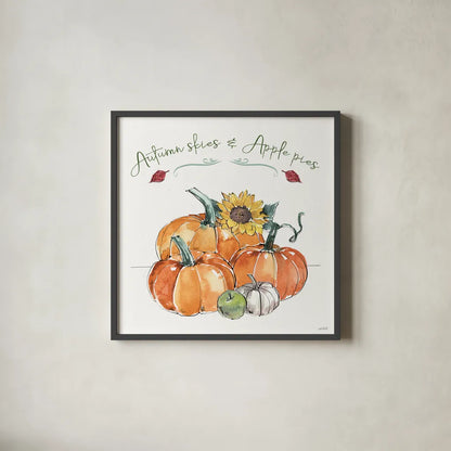 Country Harvest III by Anne Tavoletti. Shown in a sleek black glass frame for a contemporary gallery look. Available as an archival giclee rolled canvas, fine art paper, or poster print. SKU 73548a.