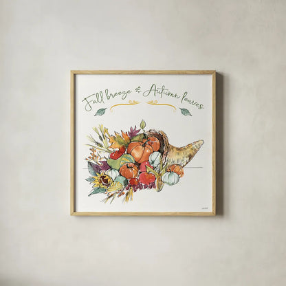 Country Harvest IV by Anne Tavoletti. Shown in a natural wood glass frame for a timeless modern aesthetic. Available as an archival giclee rolled canvas, fine art paper, or poster print. SKU 73549a.