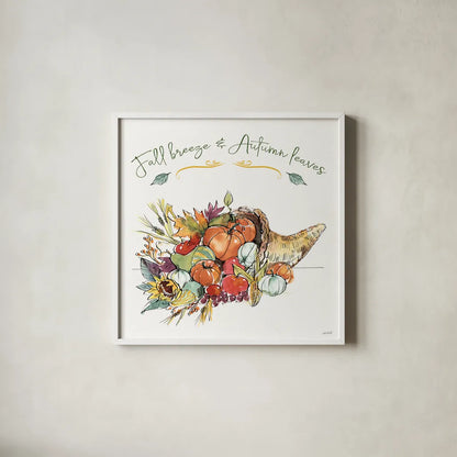 Country Harvest IV by Anne Tavoletti. Shown in a crisp white glass frame for a clean and minimalist style. Available as an archival giclee rolled canvas, fine art paper, or poster print. SKU 73549a.