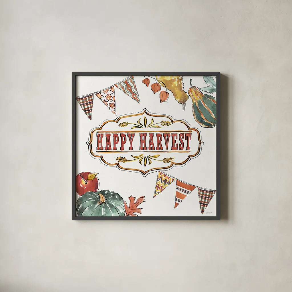 Country Harvest VI by Anne Tavoletti. Shown in a sleek black glass frame for a contemporary gallery look. Available as an archival giclee rolled canvas, fine art paper, or poster print. SKU 73551a.