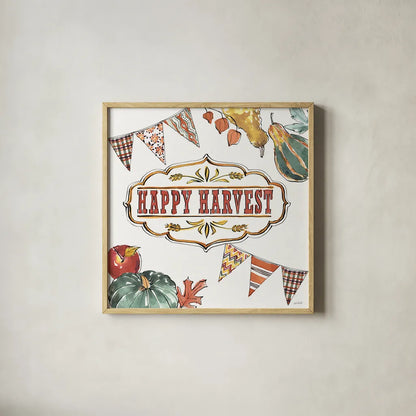 Country Harvest VI by Anne Tavoletti. Shown in a natural wood glass frame for a timeless modern aesthetic. Available as an archival giclee rolled canvas, fine art paper, or poster print. SKU 73551a.