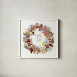 Country Harvest VII Hello by Anne Tavoletti. Shown in a crisp white glass frame for a clean and minimalist style. Available as an archival giclee rolled canvas, fine art paper, or poster print. SKU 76174a.