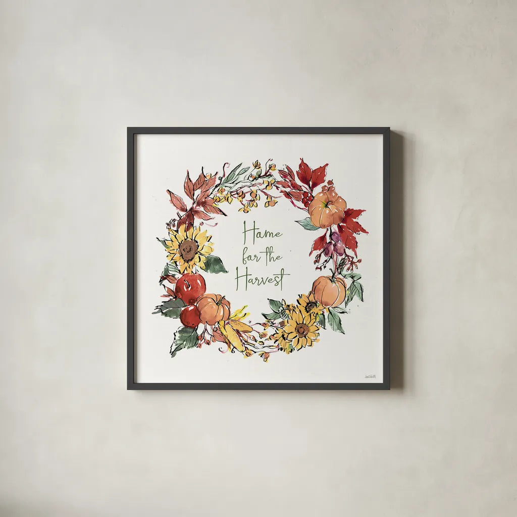 Country Harvest VIII by Anne Tavoletti. Shown in a sleek black glass frame for a contemporary gallery look. Available as an archival giclee rolled canvas, fine art paper, or poster print. SKU 73553a.