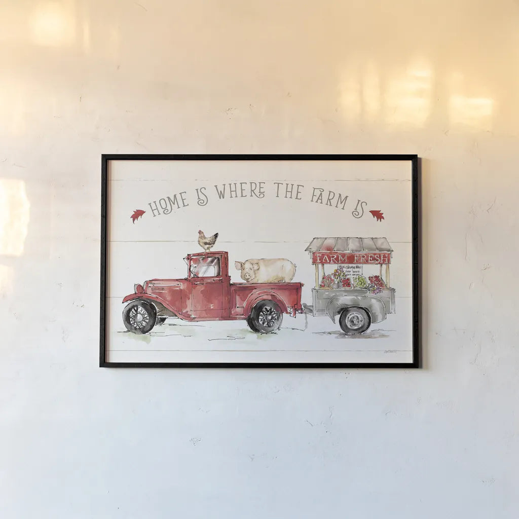 Country Life I by Anne Tavoletti. shown as a paper print in a black flame. Available as a archival giclee rolled canvas, fine art paper, or poster print. SKU 43162i.