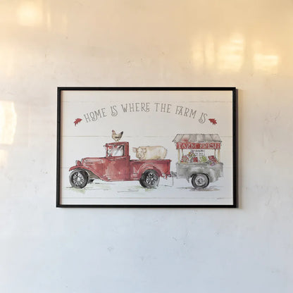 Country Life I by Anne Tavoletti. shown as a paper print in a black flame. Available as a archival giclee rolled canvas, fine art paper, or poster print. SKU 43162i.