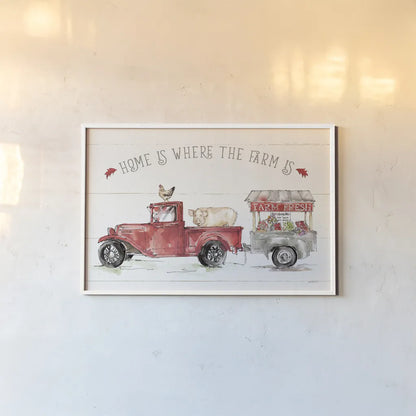 Country Life I by Anne Tavoletti. shown as a paper print in a white frame. Available as a archival giclee rolled canvas, fine art paper, or poster print. SKU 43162i.