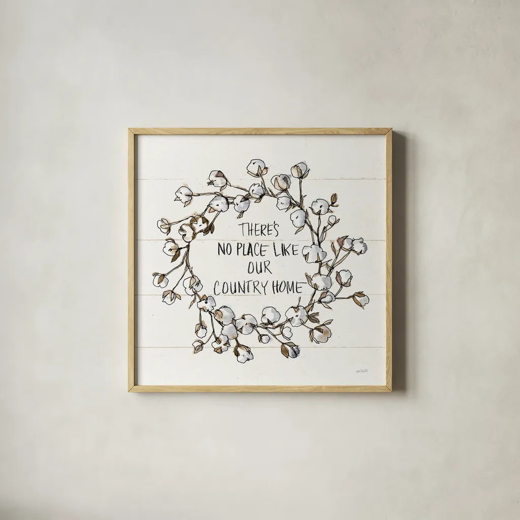 Country Life VI Home by Anne Tavoletti. Shown in a natural wood glass frame for a timeless modern aesthetic. Available as an archival giclee rolled canvas, fine art paper, or poster print. SKU 78244a.