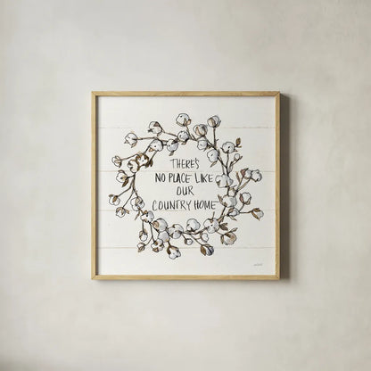 Country Life VI Home by Anne Tavoletti. Shown in a natural wood glass frame for a timeless modern aesthetic. Available as an archival giclee rolled canvas, fine art paper, or poster print. SKU 78244a.