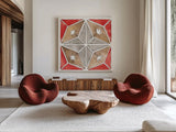 Country Life XIII by Anne Tavoletti. Shown as extra-large giant wall art in a modern living room. Available as an archival giclee rolled canvas, fine art paper, or poster print. SKU 43174a.