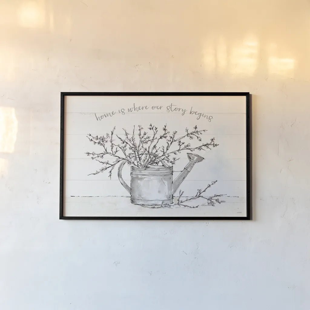 Country Love I by Anne Tavoletti. shown as a paper print in a black flame. Available as a archival giclee rolled canvas, fine art paper, or poster print. SKU 61741i.