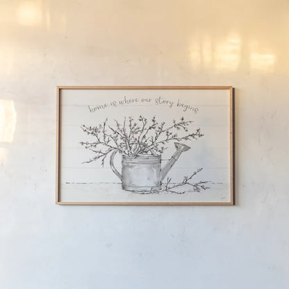 Country Love I by Anne Tavoletti. shown as a paper print in a natural frame. Available as a archival giclee rolled canvas, fine art paper, or poster print. SKU 61741i.