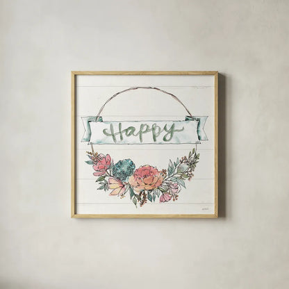 Country Love IV by Anne Tavoletti. Shown in a natural wood glass frame for a timeless modern aesthetic. Available as an archival giclee rolled canvas, fine art paper, or poster print. SKU 61744a.