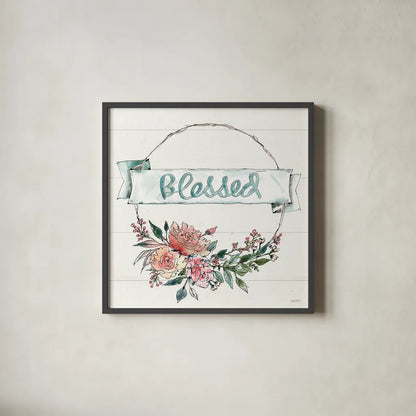 Country Love V by Anne Tavoletti. Shown in a sleek black glass frame for a contemporary gallery look. Available as an archival giclee rolled canvas, fine art paper, or poster print. SKU 61745a.