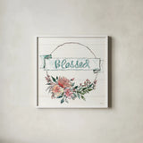 Country Love V by Anne Tavoletti. Shown in a crisp white glass frame for a clean and minimalist style. Available as an archival giclee rolled canvas, fine art paper, or poster print. SKU 61745a.