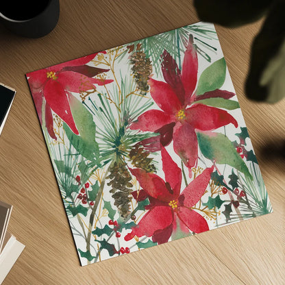 December Flowers by Anne Tavoletti. Shown as a detailed flat fine art print, highlighting archival giclee quality. Available as an archival giclee rolled canvas, fine art paper, or poster print. SKU 59343a.