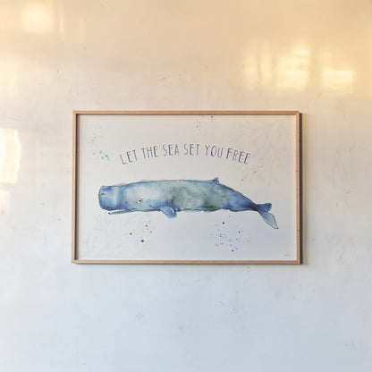 Deep Sea I by Anne Tavoletti. shown as a paper print in a natural frame. Available as a archival giclee rolled canvas, fine art paper, or poster print. SKU 46568i.