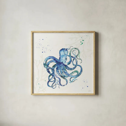 Deep Sea II No Words by Anne Tavoletti. Shown in a natural wood glass frame for a timeless modern aesthetic. Available as an archival giclee rolled canvas, fine art paper, or poster print. SKU 49129a.
