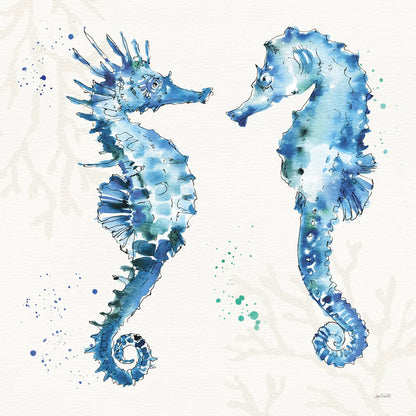 Deep Sea III Seahorses by Anne Tavoletti. SKU 58709a. Archival Giclee Fine art print for wall decor.