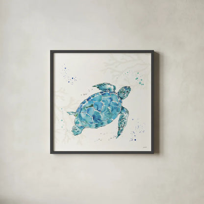 Deep Sea IV No Words by Anne Tavoletti. Shown in a sleek black glass frame for a contemporary gallery look. Available as an archival giclee rolled canvas, fine art paper, or poster print. SKU 49131a.