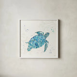 Deep Sea IV No Words by Anne Tavoletti. Shown in a crisp white glass frame for a clean and minimalist style. Available as an archival giclee rolled canvas, fine art paper, or poster print. SKU 49131a.