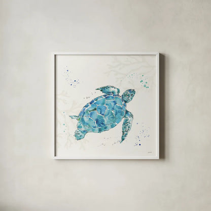 Deep Sea IV No Words by Anne Tavoletti. Shown in a crisp white glass frame for a clean and minimalist style. Available as an archival giclee rolled canvas, fine art paper, or poster print. SKU 49131a.