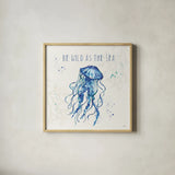 Deep Sea V by Anne Tavoletti. Shown in a natural wood glass frame for a timeless modern aesthetic. Available as an archival giclee rolled canvas, fine art paper, or poster print. SKU 46572a.