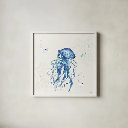 Deep Sea V No Words by Anne Tavoletti. Shown in a crisp white glass frame for a clean and minimalist style. Available as an archival giclee rolled canvas, fine art paper, or poster print. SKU 49132a.