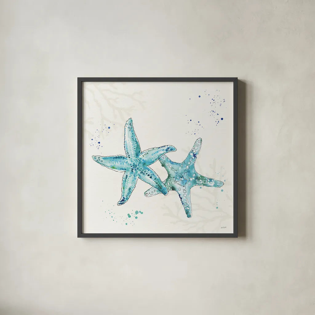 Deep Sea VI No Words by Anne Tavoletti. Shown in a sleek black glass frame for a contemporary gallery look. Available as an archival giclee rolled canvas, fine art paper, or poster print. SKU 49312a.