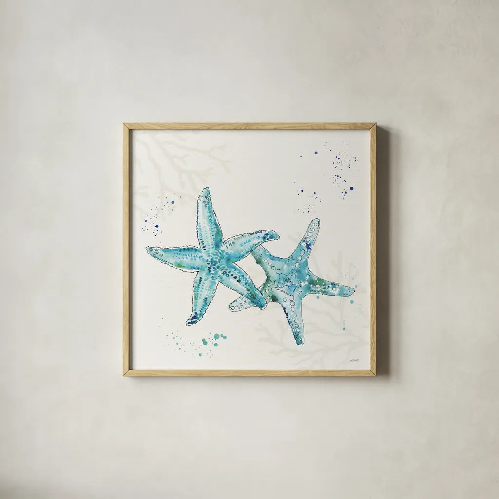Deep Sea VI No Words by Anne Tavoletti. Shown in a natural wood glass frame for a timeless modern aesthetic. Available as an archival giclee rolled canvas, fine art paper, or poster print. SKU 49312a.