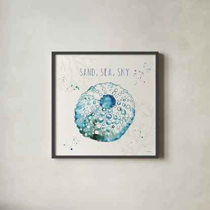 Deep Sea VII by Anne Tavoletti. Shown in a sleek black glass frame for a contemporary gallery look. Available as an archival giclee rolled canvas, fine art paper, or poster print. SKU 46574a.