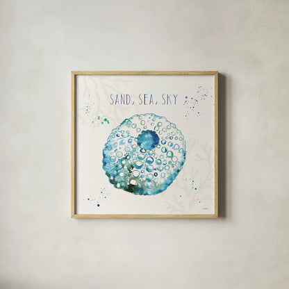 Deep Sea VII by Anne Tavoletti. Shown in a natural wood glass frame for a timeless modern aesthetic. Available as an archival giclee rolled canvas, fine art paper, or poster print. SKU 46574a.