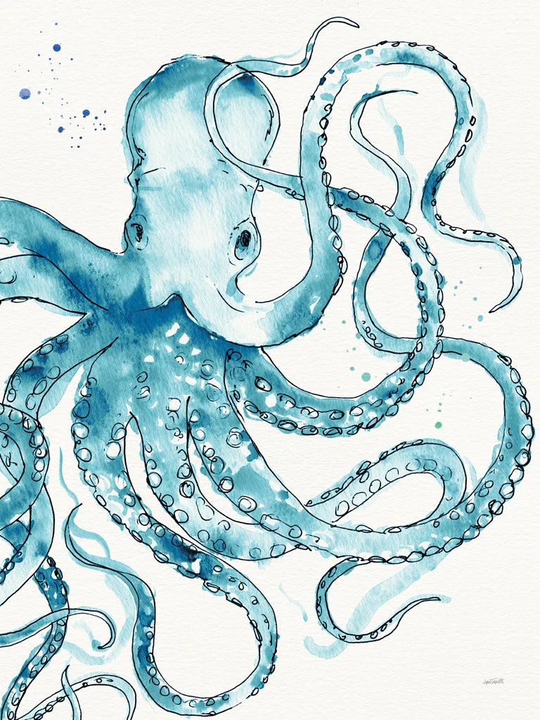 Deep Sea VIII v2 Teal by Anne Tavoletti