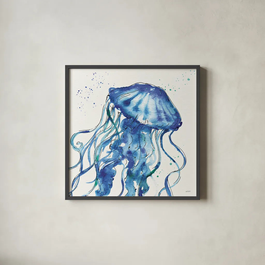 Deep Sea X by Anne Tavoletti. Shown in a sleek black glass frame for a contemporary gallery look. Available as an archival giclee rolled canvas, fine art paper, or poster print. SKU 46577a.