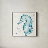 Deep Sea XI Teal by Anne Tavoletti. Shown in a crisp white glass frame for a clean and minimalist style. Available as an archival giclee rolled canvas, fine art paper, or poster print. SKU 53850a.