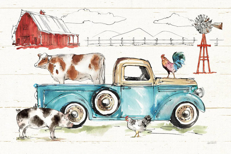 Down on the Farm I No Words by Anne Tavoletti. SKU 48296i. Archival Giclee Fine art print for wall decor.