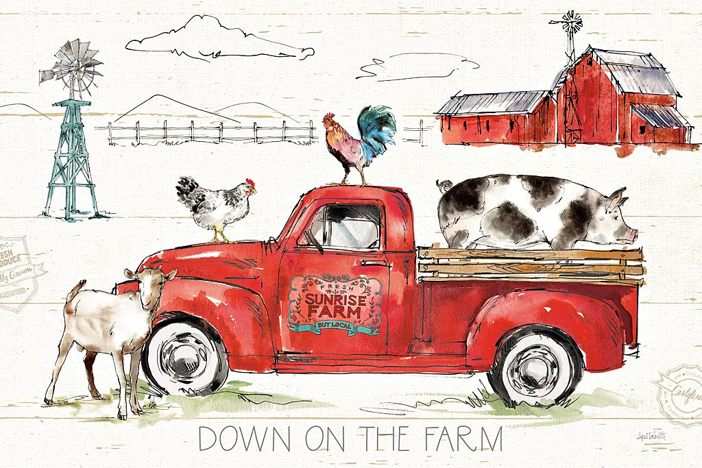 Down on the Farm II by Anne Tavoletti. SKU 36683i. Archival Giclee Fine art print for wall decor.