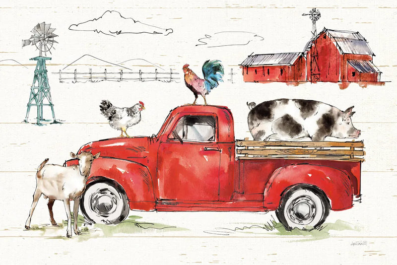 Down on the Farm II No Words by Anne Tavoletti. SKU 48297i. Archival Giclee Fine art print for wall decor.