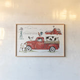 Down on the Farm II No Words by Anne Tavoletti. shown as a paper print in a natural frame. Available as a archival giclee rolled canvas, fine art paper, or poster print. SKU 48297i.