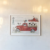 Down on the Farm II No Words by Anne Tavoletti. shown as a paper print in a white frame. Available as a archival giclee rolled canvas, fine art paper, or poster print. SKU 48297i.